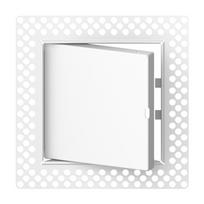 Revizinės durelės EUROPLAST ESLM1515, 150 x 150 mm, priglaistomos, metalinės, baltos