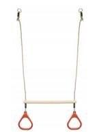 Trapecija vaikų žaidimų aikštelei Greenmill Wooden Ring Trapeze, 58 cm, ruda sp./raudona sp.