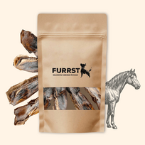 FURRST džiovinti arklienos nosies kaulai šunims – kietas, hipoalerginis kramtalas, 100g