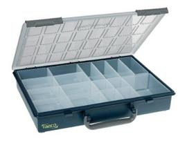 Dėžutė smulkioms detalėms 338×261×57 mm, 5 l, mėlynas polipropilenas, 17 skyrių, PCS 4-17 (Raaco) 136228