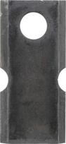 Kairysis / dešinysis šienapjovės peilis (LH/RH), 132 × 50 × 4 mm, ovali skylė 23,0 × 20,5 mm, tinka Taarup, 25 vnt. pakuotė, KT5611050001