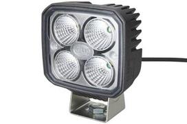 LED darbo žibintas 1000 lm, kvadratinis, 12/24V, baltas, su laikikliu, Spot, 4 LED, Hella 1GA996284012