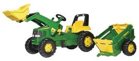 Pedalinis traktorius su priekiniu krautuvu ir priekaba, John Deere, nuo 3 metų, rollyJunior by Rolly Toys 1993811496