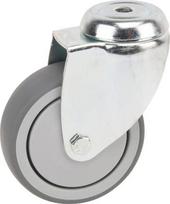 Sukamasis ratukas, guminis ratukas: skersmuo 75x25mm, vienos skylės tvirtinimas, apkrova: 75kg, Tente 2470PJP075P3011