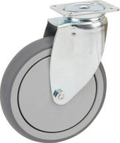 Sukamasis ratukas, guminis ratukas: skersmuo 100x32mm, plokštelinis tvirtinimas: 77x67mm, apkrova: 100kg, Tente 2470PJP100P50