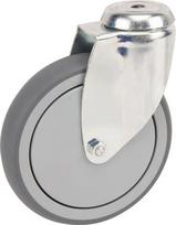 Sukamasis ratukas, guminis ratukas: skersmuo 125x32mm, vienos skylės tvirtinimas, apkrova: 100kg, Tente 2470PJP125P3011