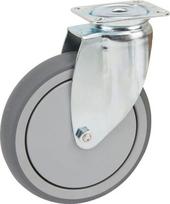 Sukamasis ratukas, guminis ratukas: skersmuo 125x32mm, plokštelinis tvirtinimas: 77x67mm, apkrova: 100kg, Tente 2470PJP125P50