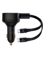 2in1 Automobilinis įkroviklis 33W 2x USB-C Enjoyment juoda