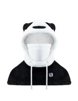 Šilta žieminė balaklava iš kailio Panda vaikams ir suaugusiems M dydis - juoda/ balta