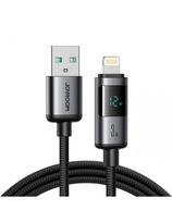 Laidas su ekranu USB-A - iPhone Lightning 3A 1.2m - juodas