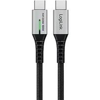 Logilink USB-C 20Gb/s, 100W 1.5m w oplocie czarny CU0433