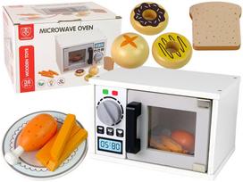 Medinė mikrobangų krosnelė su maisto rinkinuku