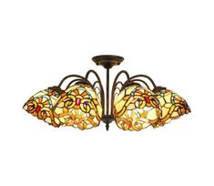 Brilagi - Tiffany vitražinis prigludęs lubinis šviestuvas MIRABELLA 5xE27/60W/230V skersmuo 60 cm
