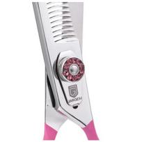 Jargem Fuchsia Thinning - vienpusės filiravimo žirklės su minkšta ir ergonomiška rankena bei dekoratyviniu varžtu- Dydis: 7,5 "- 56 dantys