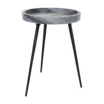 Su marmuriniu stalviršiu apvalios formos šoninis stalas ø 33 cm Karrara – White Label