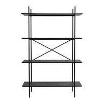 Juodos spalvos iš metalo pastatoma lentyna 120x180x40 cm Marcio – White Label