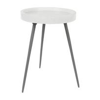 Su marmuriniu stalviršiu apvalios formos šoninis stalas ø 33 cm Karrara – White Label