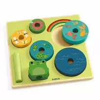 Djeco Medinė dėlionė - Piramidė - Vaivorykštė DJ01077
