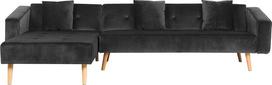 Kampinė sofa - lova Beliani Vadso, juoda sp., dešininė, 98 x 303 cm x 72 cm