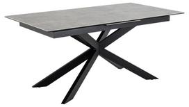 Valgomojo stalas išskleidžiamas Irwine, juoda sp./pilka sp., 168 - 210 cm x 90 cm x 76 cm