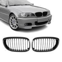Priekinės Grotelės, komplektas skirtas BMW E46 coupe / convertible (03-06), juodos blizgios