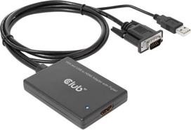 Club 3D CLUB3D VGA and USB Type-A to HDMI Adapter with Pigtail M/F 0.6m/1.97ft 28AWG