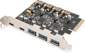 Digitus PCIe card 2x USB-C + 3x USB A
