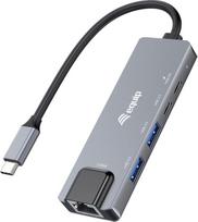 Equip 5 in 1 Multifunctional Adapter, 2.5GbE, USB-A x 2, USB-C x 1, USB-C , 100W USB PD