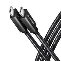 AXAGON BUCM32-CM15AB USB-C to USB-C cable, 3.2 Gen 2, 1.5m, 100W PD, 5A, 4K HD, aluminum, braided, Black