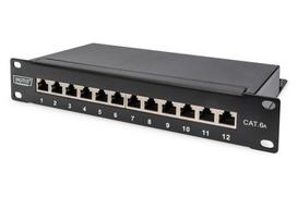 Digitus 10" Patchpanel DN-91612S-EA, 12-Port, Cat.6a (black, 1U, rack mount, shielded)