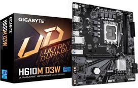 Gigabyte H610M D3W Motherboard - Supports 14th Gen. Intel Core CPUs, 5+1+1 phases VRM, up to 5600MHz DDR5, 1xPCIe 3.0 M.2, 1GbE LAN, USB 3.2 Gen 1