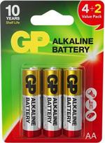 GP Elementai GP ALKALINE AA/LR06, 4+2vnt.