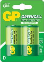 GP Elementai GP GREENCELL D/R20, 1,5V, 2 vnt.