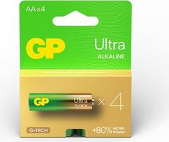 GP Elementai GP ULTRA ALKALINE AA/LR06, 1,5V, 4 vnt.
