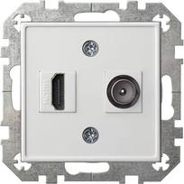 Liregus Antenos ir HDMI lizdas LIREGUS EPSILON, baltos spalvos