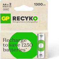 Nenurodyta_V Įkraunami elementai GP RECYKO AA, 1300mAh, 2 vnt.