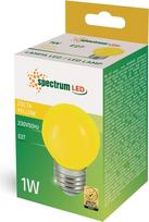 Spectrum LED lempa, Spectrum, P45, E27, 1W, 20LM, geltonos spalvos