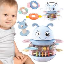 WOOPIE Baby Sensorinis Žaislas 2in1 Barškutis ir Kramtukas Bitė Mėlyna