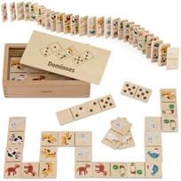 VIGA Medinis Domino 2 in 1 Gyvūnai ir Skaičiai Lavinamasis Žaislas