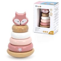 VIGA PolarB Medinė Lavinamoji Piramidė Lapė Pasteliniais Atspalviais