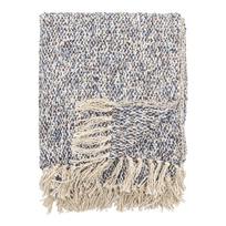 Pilkai mėlynos spalvos iš lino mišinio antklodė ir pledas 130x160 cm Ocean – Bloomingville