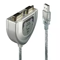 Lindy 42889 serijinis kabelis Sidabras 0,6 m USB A tipo DB-9