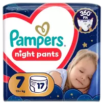 Pampers Night Pants Sauskelnės-Kelnaitės, 7, 17 vnt.