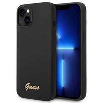 Apple iPhone 14 Plus Guess Dėklas silikoninis Vintage Gold Logo (GUHCP14MSLSMK) juodos spalvos