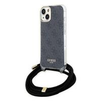 Apple iPhone 13 / 14 / 15 Guess dėklas Crossbody Cord 4G Print (GUHCP15SHC4SEK) juodos spalvos