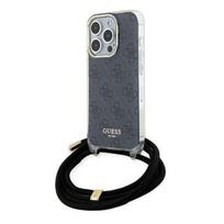 Apple iPhone 15 Pro Max Guess dėklas Crossbody Cord 4G Print (GUHCP15XHC4SEK) juodos spalvos