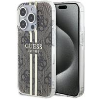 Apple iPhone 15 Pro Max Guess dėklas IML 4G Gold Stripe (GUHCP15XH4PSEGW) rudos spalvos