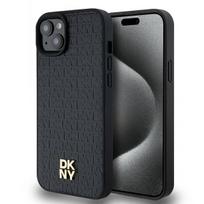 Apple iPhone 15 Plus / 14 Plus DKNY odinis dėklas Monogram Pattern Metal Logo MagSafe (DKHMP15MPSHRPSK) juodos spalvos