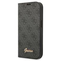 Apple iPhone 14 Pro Max Guess Book 4G Vintage Gold Logo (GUBKP14XHG4SHK) telefono dėklas juodos spalvos