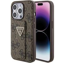 Apple iPhone 15 Pro Guess Hardcase Grip Stand 4G Triangle Strass (GUHCP15LPGS4TDW) telefono dėklas rudos spalvos